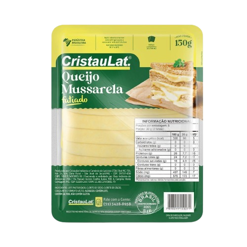 Queijo Mussarela Cristaulat (Aprox. 3,200kg.)